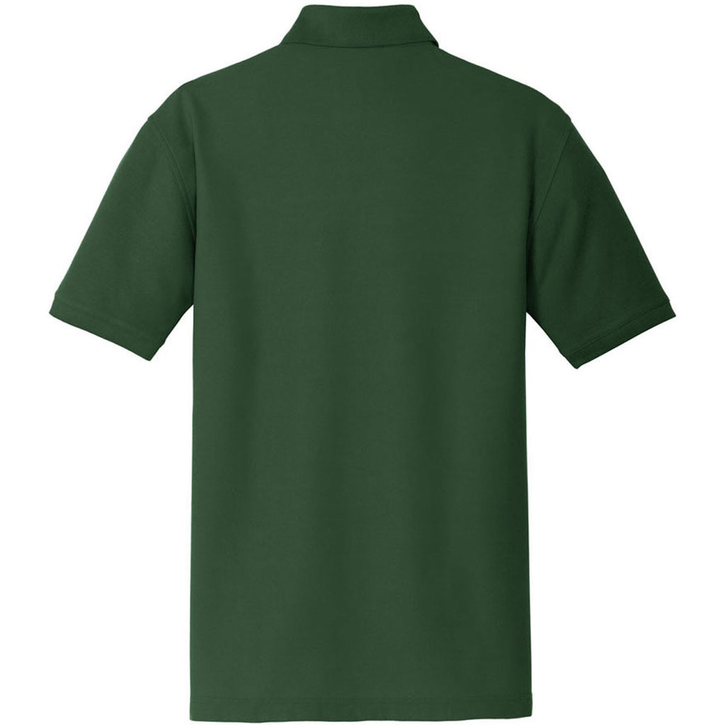 Port Authority Men's Deep Forest Green Core Classic Pique Pocket Polo