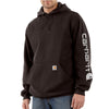 Carhartt Men's Dark Brown Midweight Signature Sleeve Logo Hooded Sweatshirt