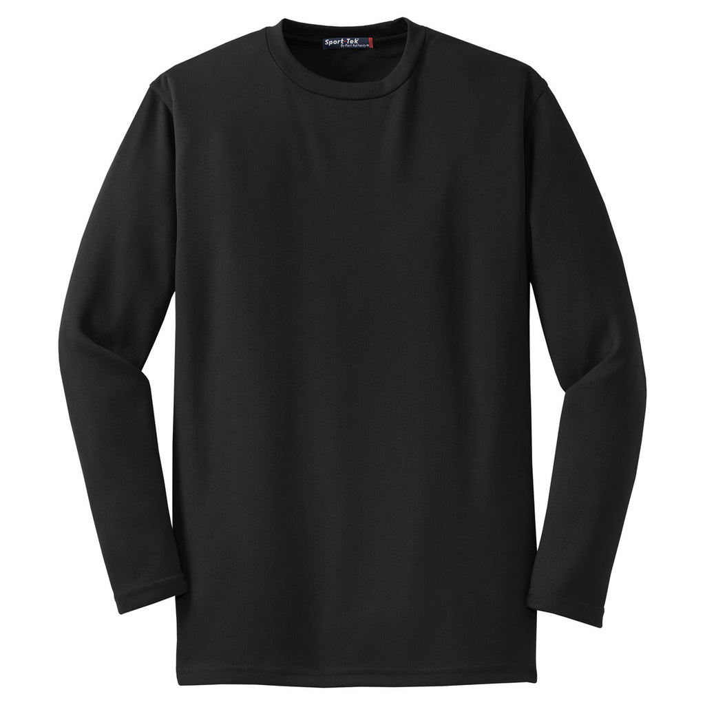 Sport-Tek Men's Black Dri-Mesh Long Sleeve T-Shirt