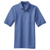 Port Authority Men's Faded Blue Pique Knit Polo with Pocket
