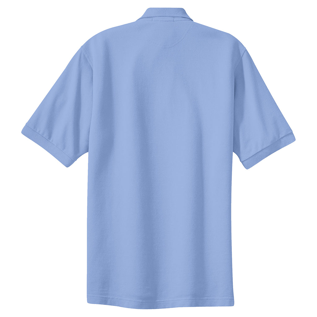 Port Authority Men's Light Blue S/S Cotton Pique Knit Polo