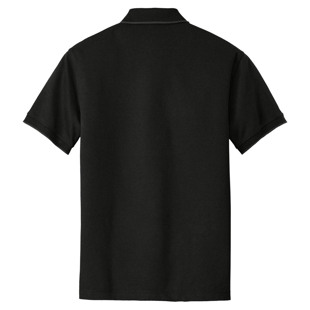 Port Authority Men's Jet Black/Charcoal Rapid Dry Tipped Polo