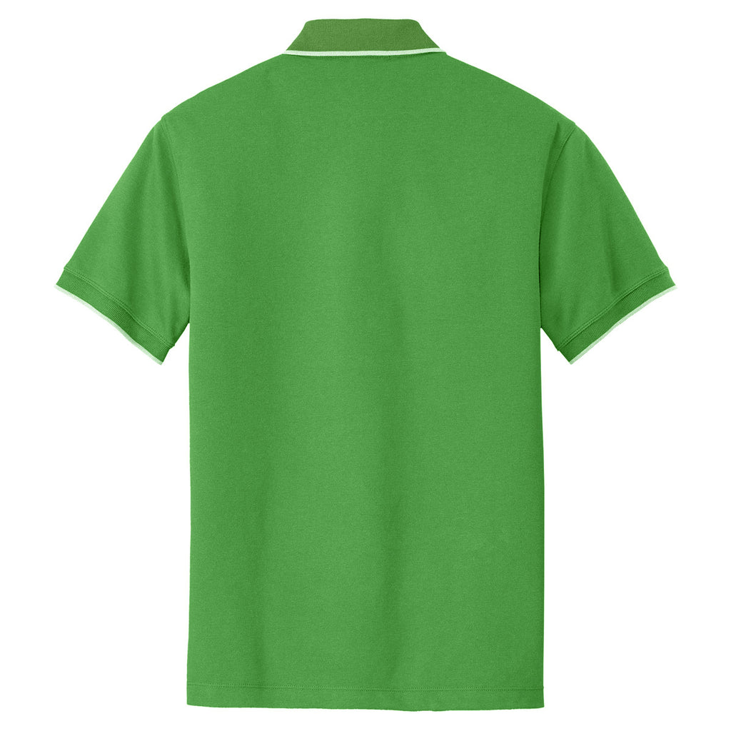 Port Authority Men's Vine Green/White Rapid Dry Tipped Polo