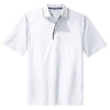Sport-Tek Men's White/Black Dri-Mesh Polo with Tipped Collar and Piping
