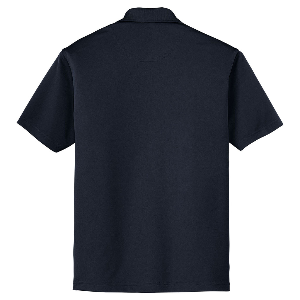 Port Authority Men's Navy Poly-Bamboo Charcoal Blend Pique Polo