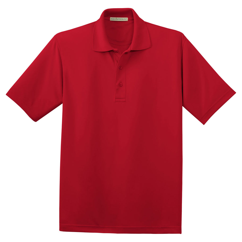 Port Authority Men's Red Poly-Bamboo Charcoal Blend Pique Polo