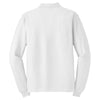 Port Authority Men's White Long Sleeve Silk Touch Polo