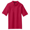 Port Authority Men's Red Silk Touch Polo with Pocket