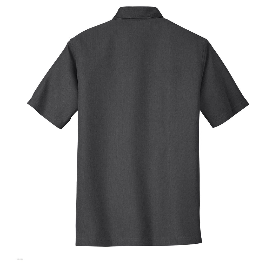 Port Authority Men's Shadow Grey Performance Vertical Pique Polo