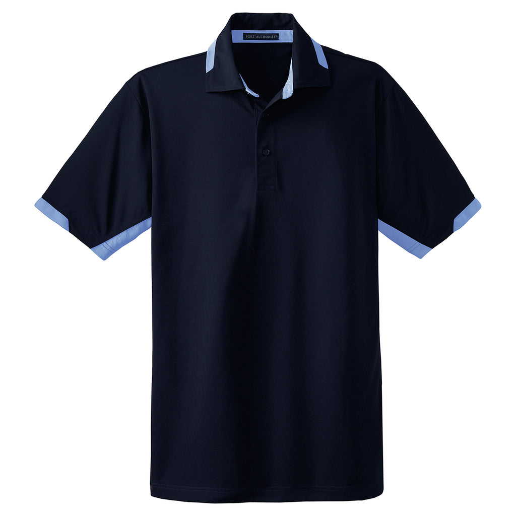 Port Authority Men's Navy/Blue Lake Tall Dry Zone Colorblock Ottoman Polo