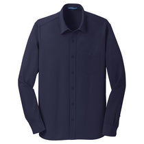 Port Authority Men's Dark Navy Dimension Knit Dress Shirt