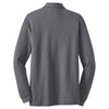 Port Authority Men's Iron Grey Long Sleeve EZCotton Pique Polo