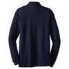 Port Authority Men's Navy Long Sleeve EZCotton Pique Polo