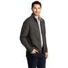 Port Authority Men's Charcoal Heather/Medium Heather Grey Interlock Full-Zip