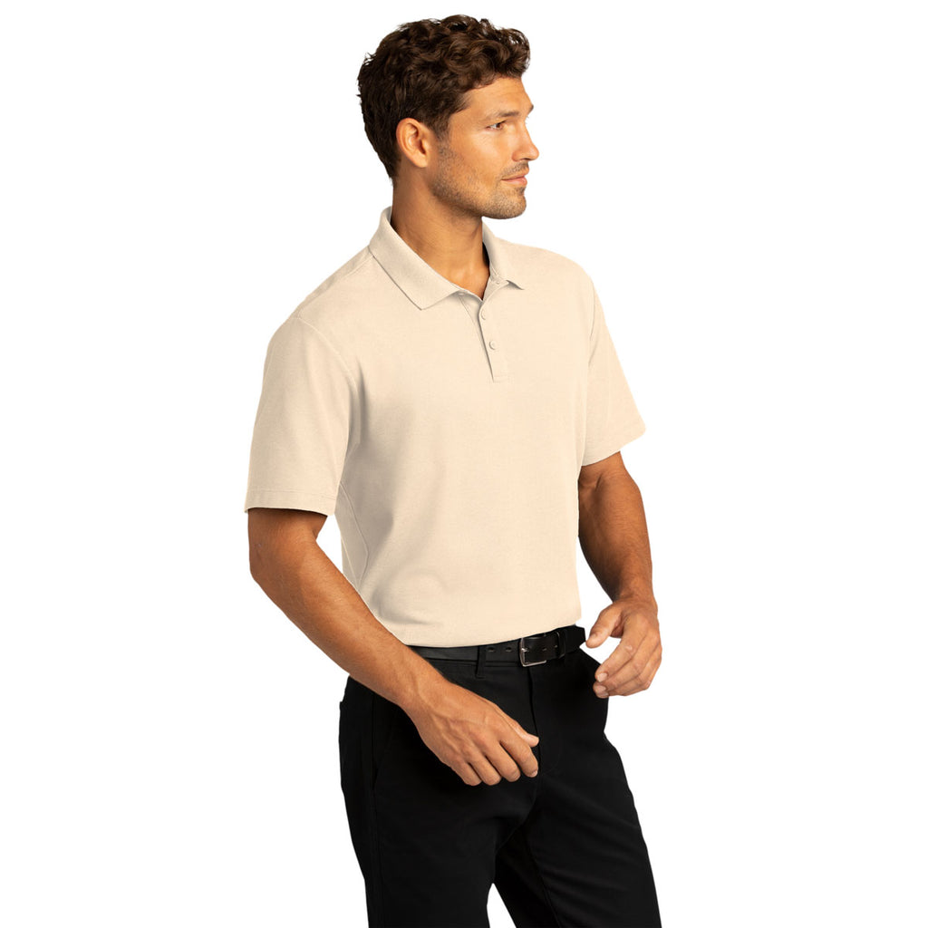 Port Authority Men's Ecru SuperPro React Polo