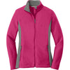 Port Authority Women's Pink Azalea/Deep Smoke Colorblock Value Fleece Jacket
