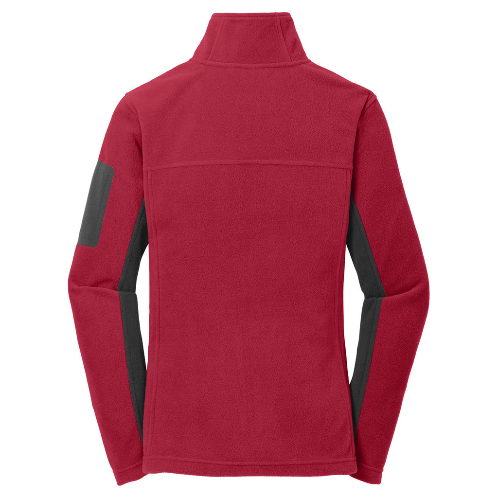 Port Authority Women's Rich Red/Black Summit Fleece Full-Zip Jacket