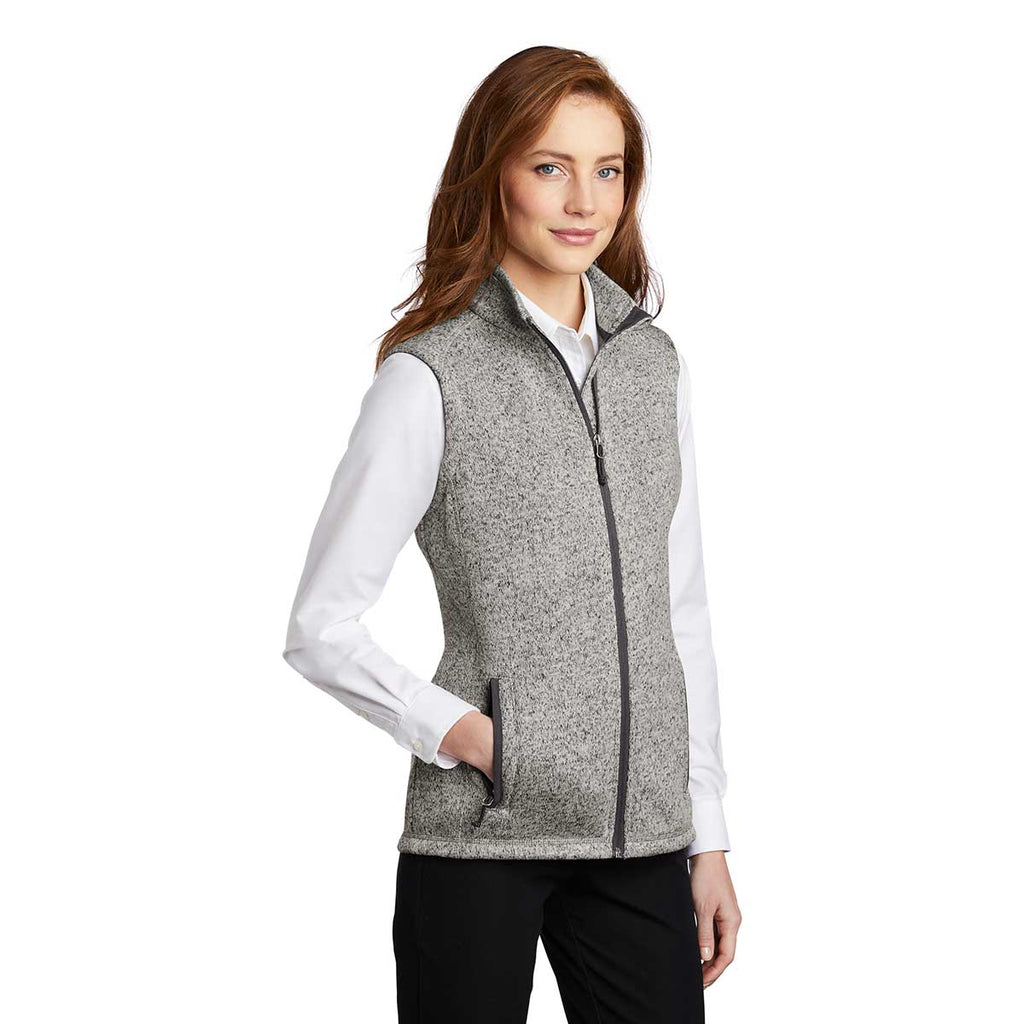 Port Authority Women's Grey Heather Sweater Fleece Vest