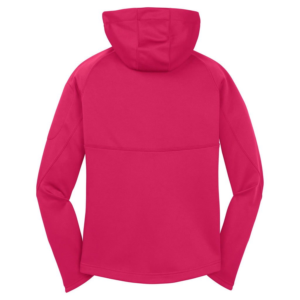 Sport-Tek Women's Pink Raspberry Tech Fleece Full-Zip Hooded Jacket