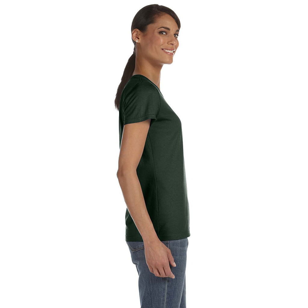 Fruit of the Loom Women's Forest Green 5 oz. HD Cotton T-Shirt