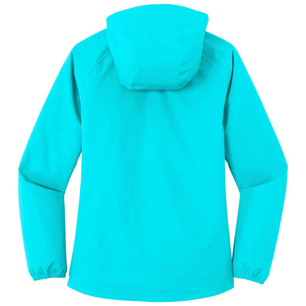 Port Authority Women's Light Cyan Blue Essential Rain Jacket