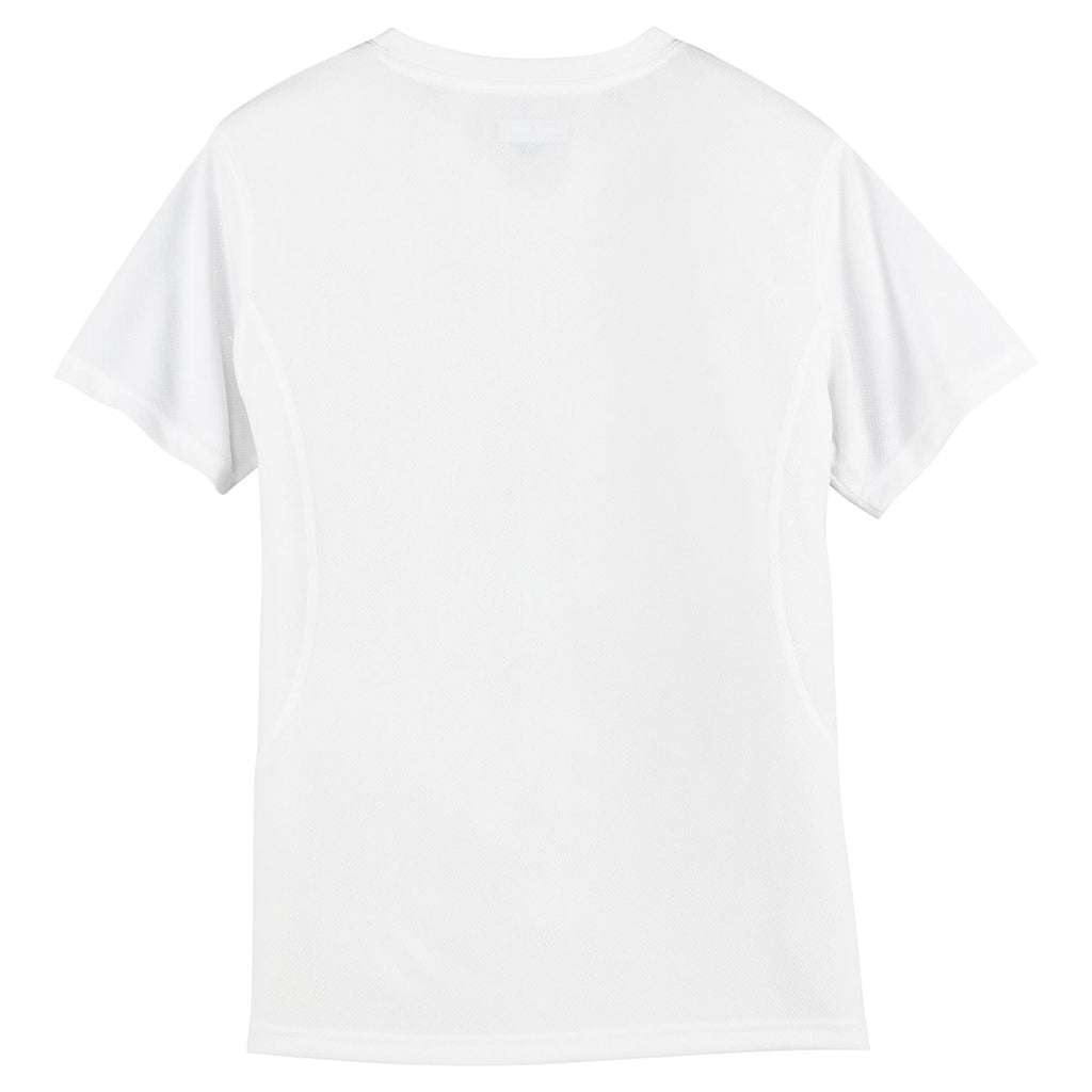 Sport-Tek Women's White Dri-Mesh V-Neck T-Shirt