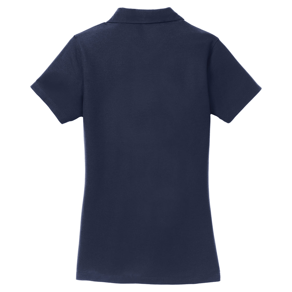 Port Authority Women's Navy Silk Touch Y-Neck Polo