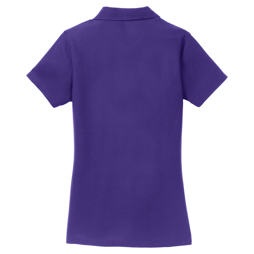 Port Authority Women's Purple Silk Touch Y-Neck Polo