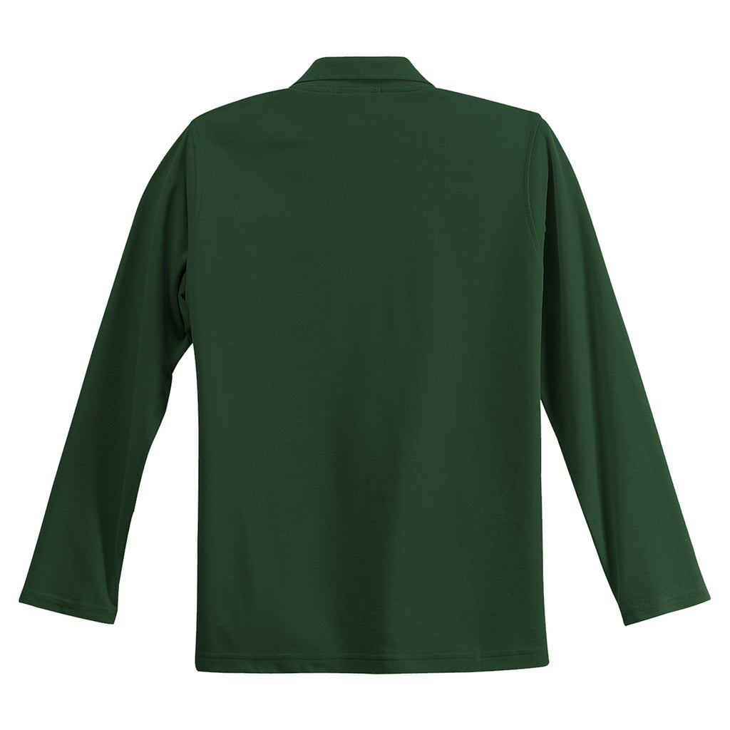 Port Authority Women's Dark Green Long Sleeve Silk Touch Polo