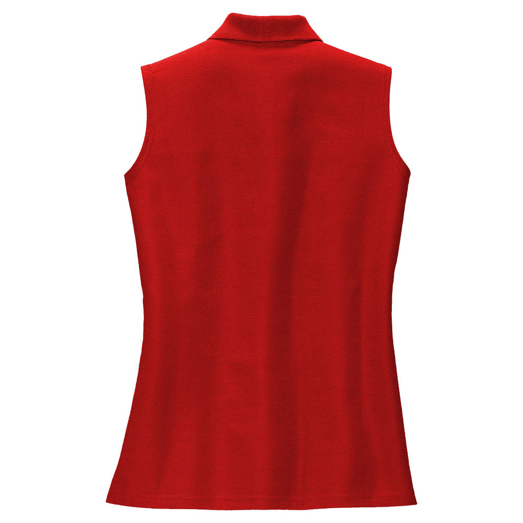 Port Authority Women's Red Silk Touch Sleeveless Polo