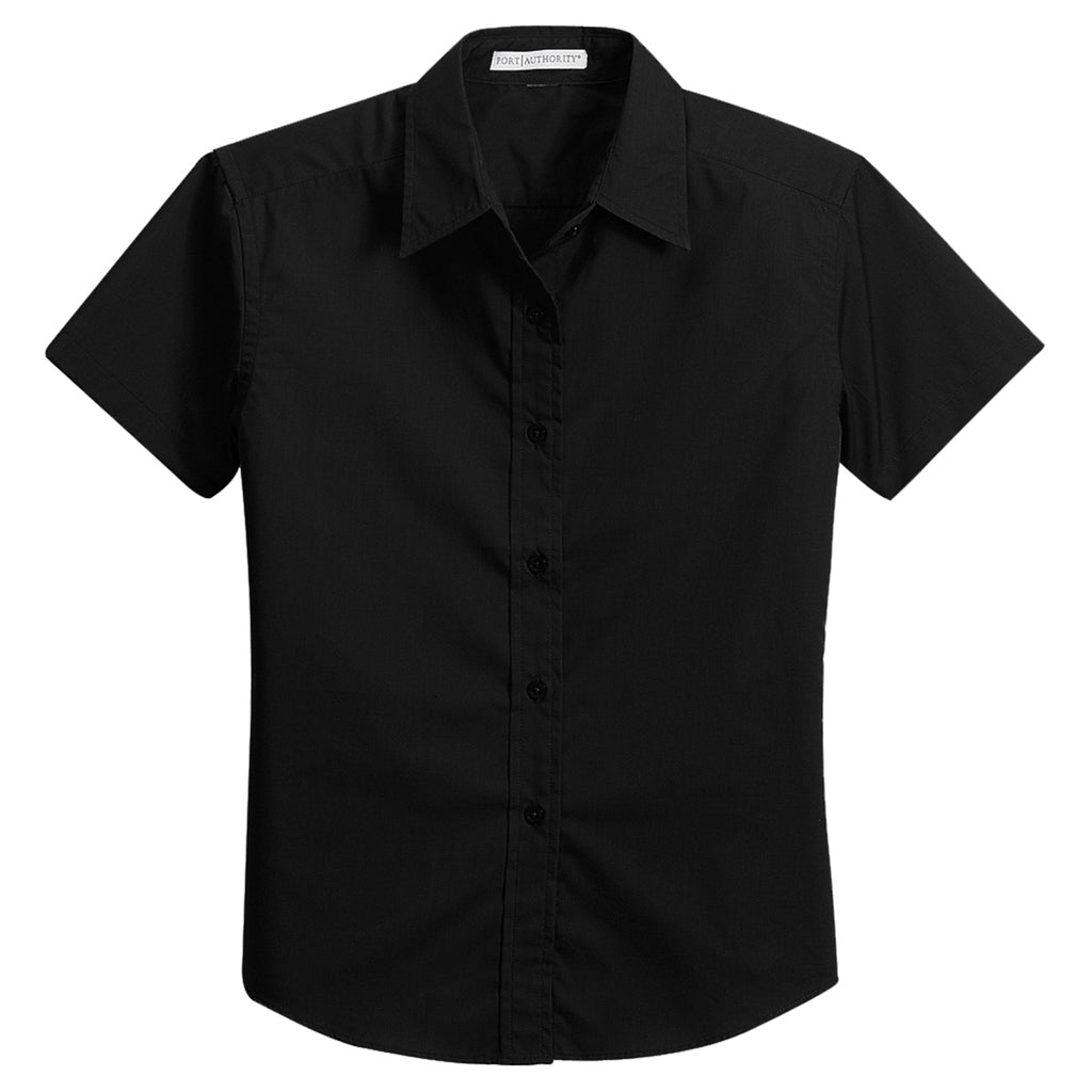 Port Authority Women's Black Short Sleeve Easy Care, Soil Resistant Shirt