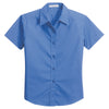 Port Authority Women's Faded Blue Short Sleeve Easy Care, Soil Resistant Shirt