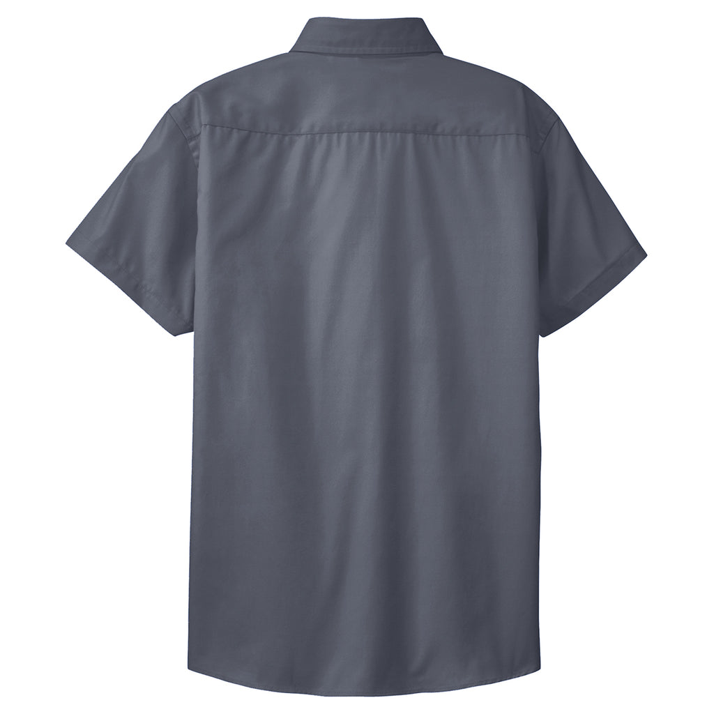 Port Authority Women's Steel Grey/Light Stone Short Sleeve Easy Care Shirt