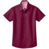 Port Authority Women's Burgundy/Light Stone Short Sleeve Easy Care Shirt