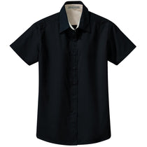 Port Authority Women's Classic Navy/Light Stone Short Sleeve Easy Care Shirt