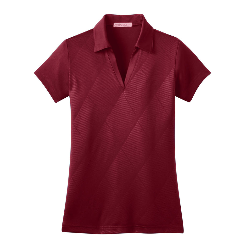 Port Authority Women's Regal Red Tech Embossed Polo