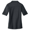 Port Authority Women's Black/Monument Grey Oxford Pique Double Pocket Polo