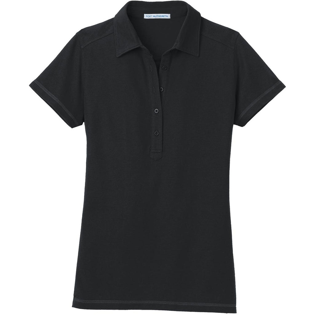 Port Authority Women's Black Modern Stain Resistant Polo