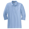 Port Authority Women's Light Blue Silk Touch 3/4-Sleeve Polo