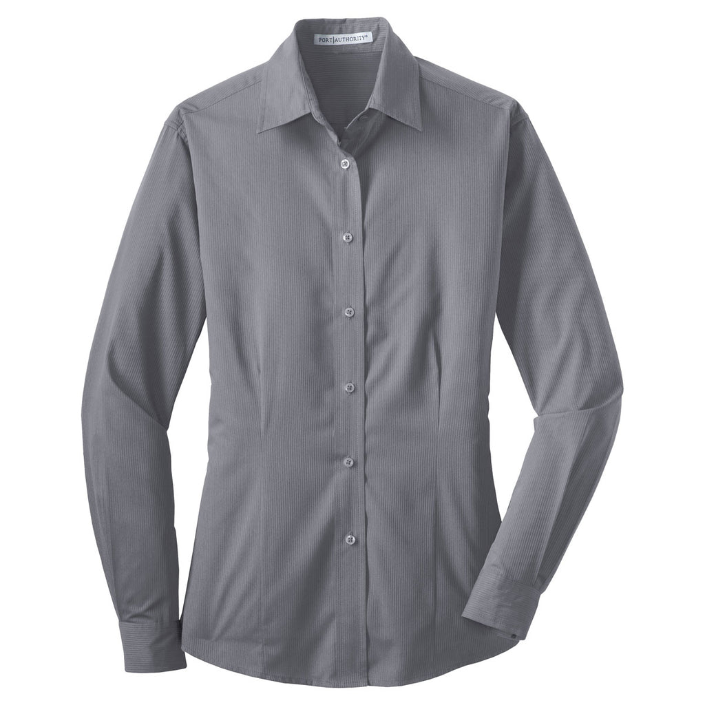 Port Authority Women's Grey Tonal Pattern Easy Care Shirt