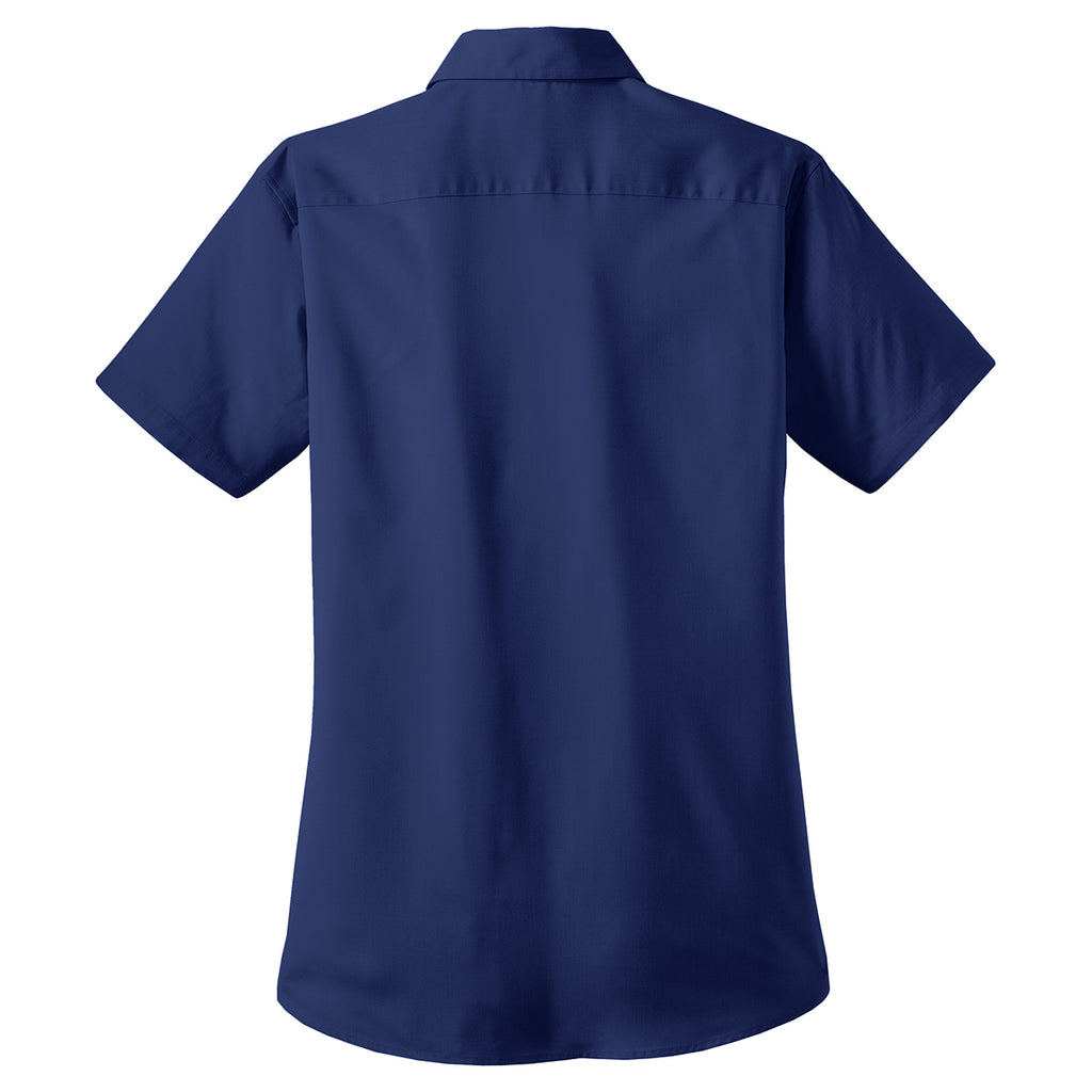 Port Authority Women's Mediterranean Blue S/S Value Poplin Shirt