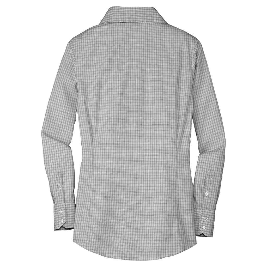 Port Authority Women's Charcoal Plaid Pattern Easy Care Shirt