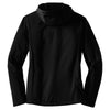 Port Authority Women's Black/Engine Red Textured Hooded Soft Shell Jacket