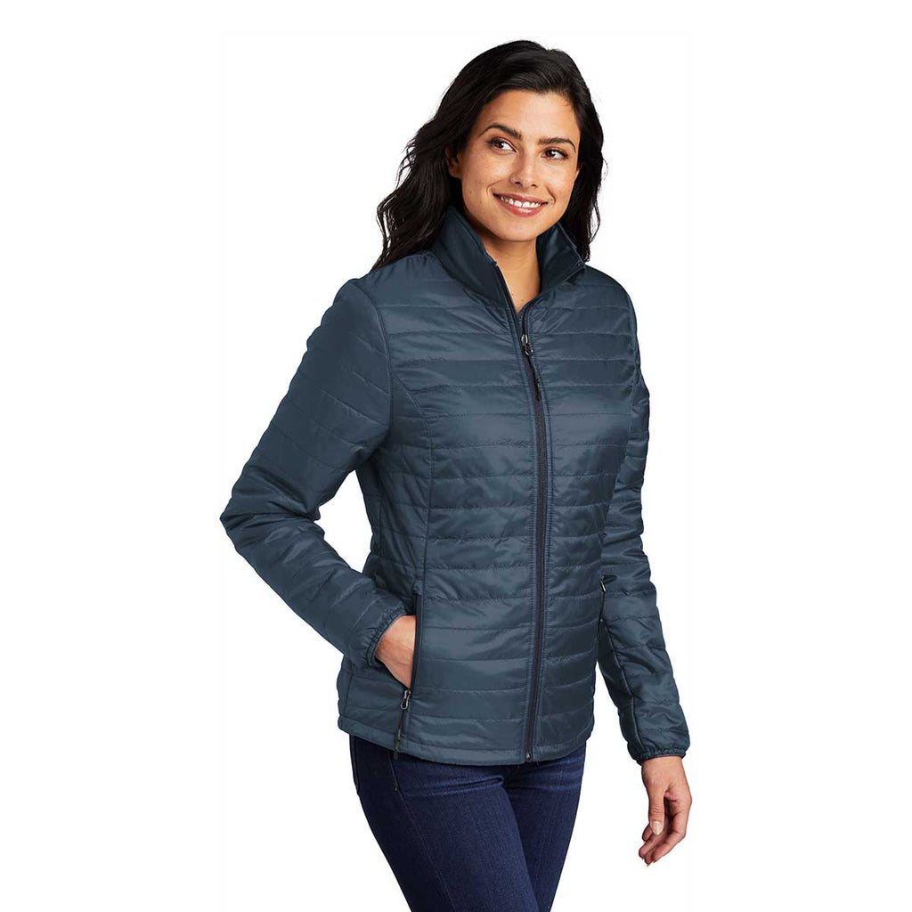 Port Authority Women's Regatta Blue/ River Blue Packable Puffy Jacket