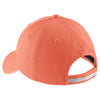 Port Authority Women's Deep Mango/White Sandwich Bill Cap with Striped Closure