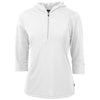 Cutter & Buck Women's White Virtue Eco Pique Recycled Half Zip Pullover Hoodie