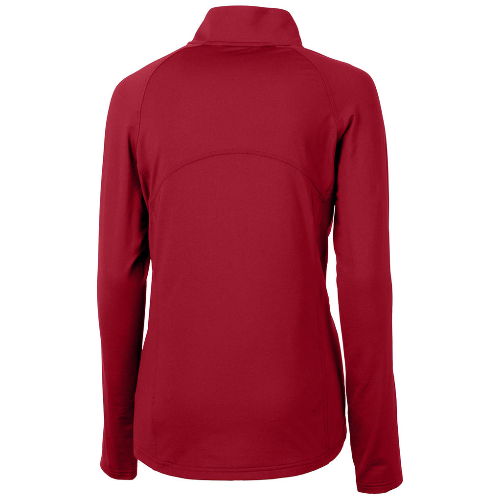 Cutter & Buck Women's Cardinal Red Adapt Eco Knit Recycled Half Zip Pullover