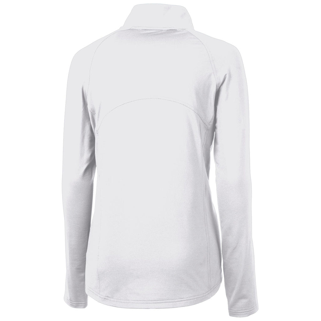 Cutter & Buck Women's White Adapt Eco Knit Recycled Half Zip Pullover