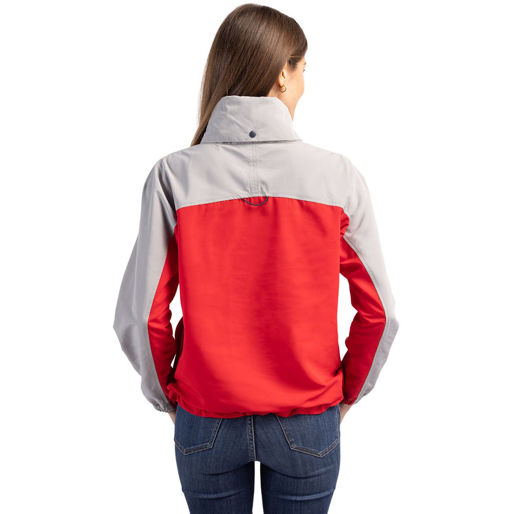 Cutter & Buck Women's Red/Polished Charter Eco Recycled Anorak Jacket