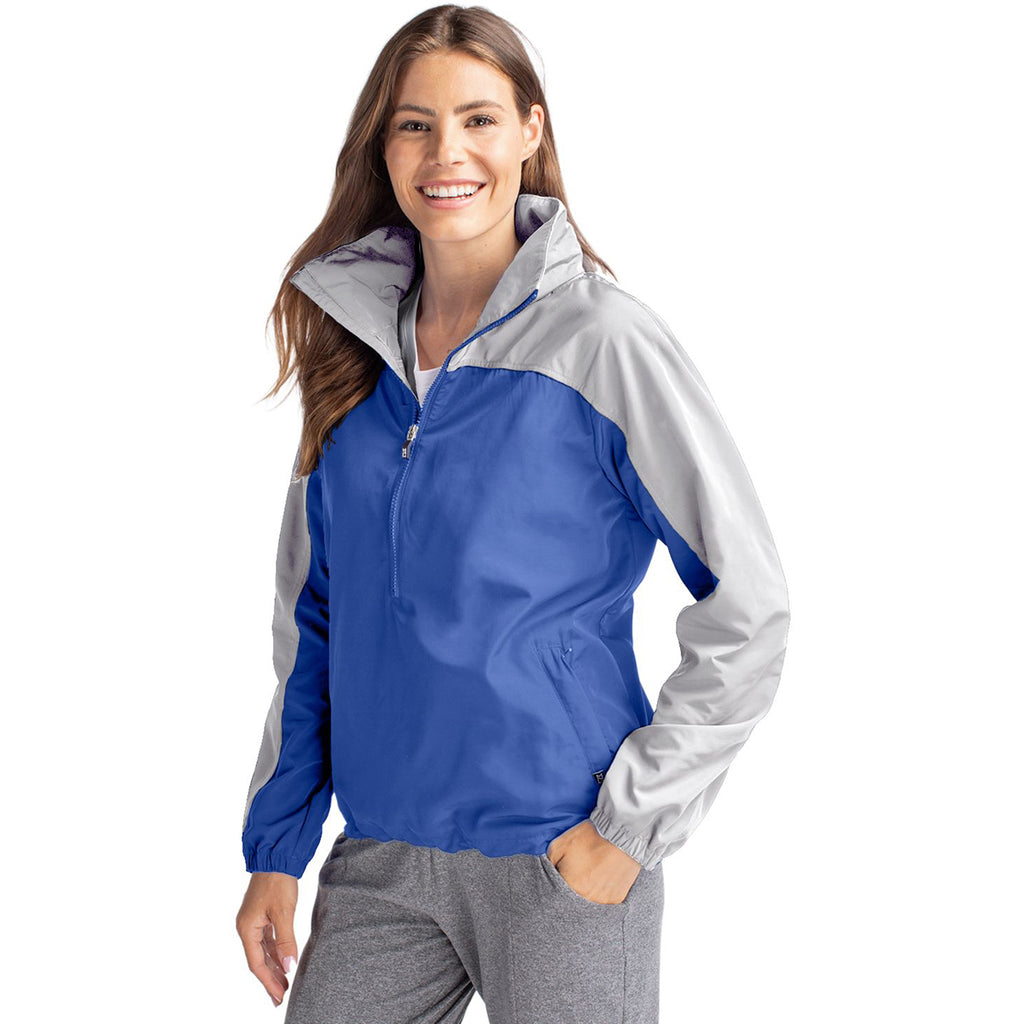 Cutter & Buck Women's Tour Blue/Polished Charter Eco Recycled Anorak Jacket